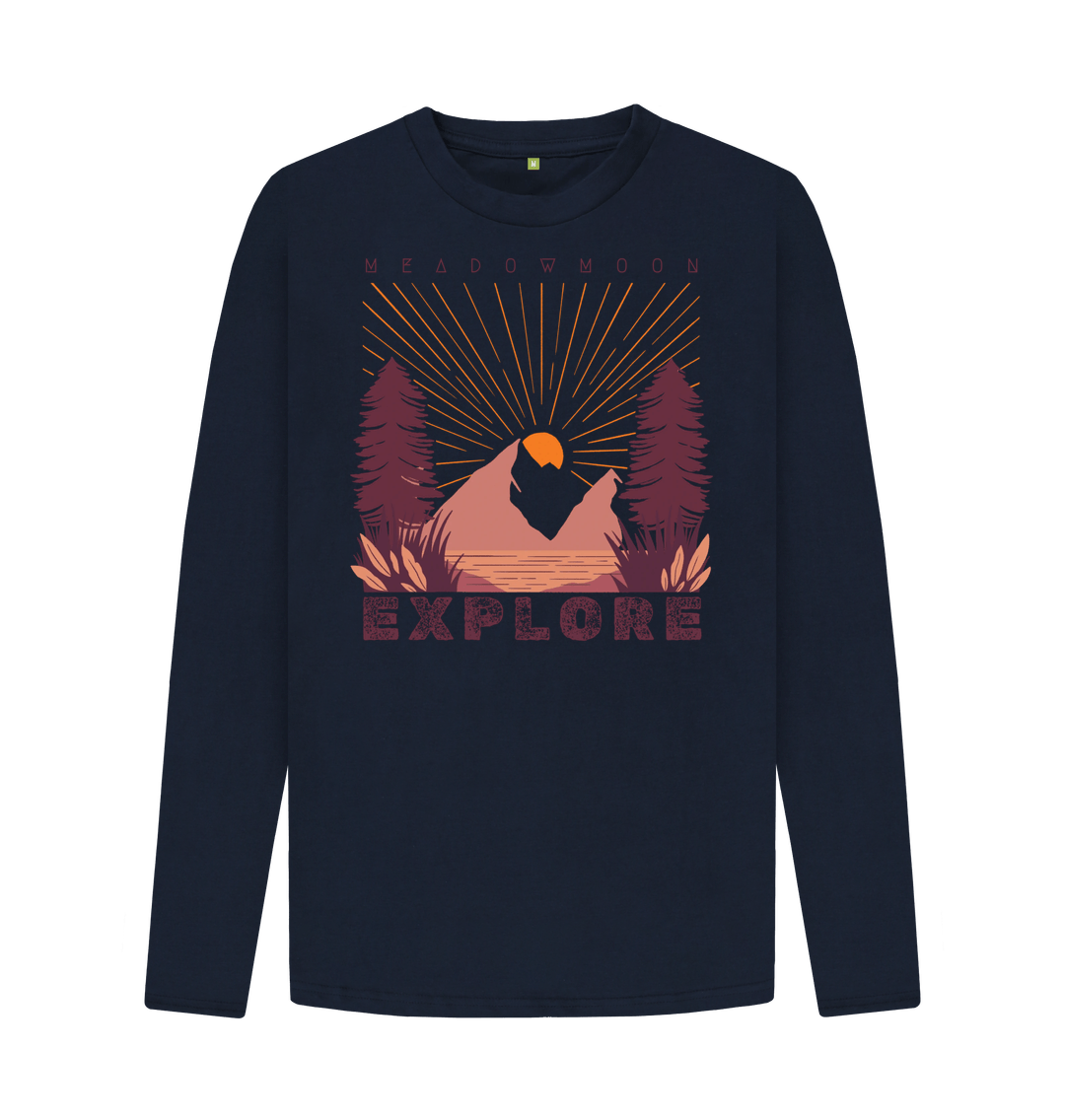Navy Blue Men's Explore L\/S T-Shirt