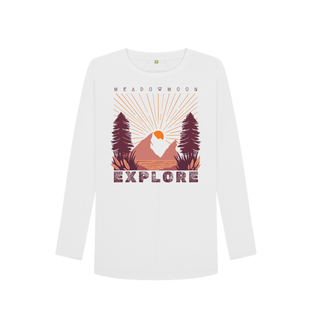 White Women's Explore L\/S T-Shirt