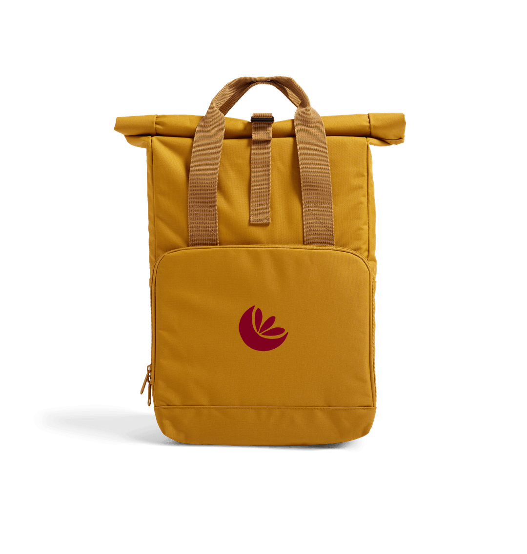 Mustard Recycled 600D Roll-Top Backpack