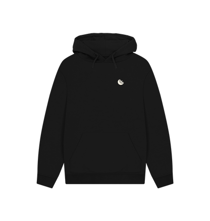 Black Unisex Light Logo Kangaroo Pocket Hoodie