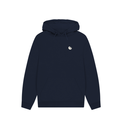 Navy Unisex Light Logo Kangaroo Pocket Hoodie