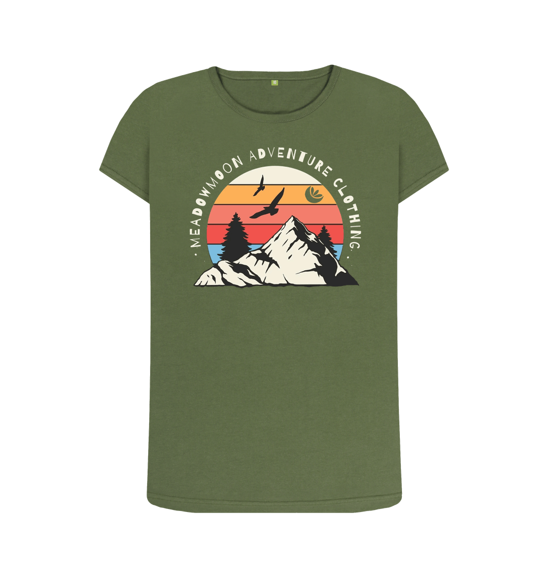 Khaki Women's Wilderness Adventure Crew Neck T-Shirt