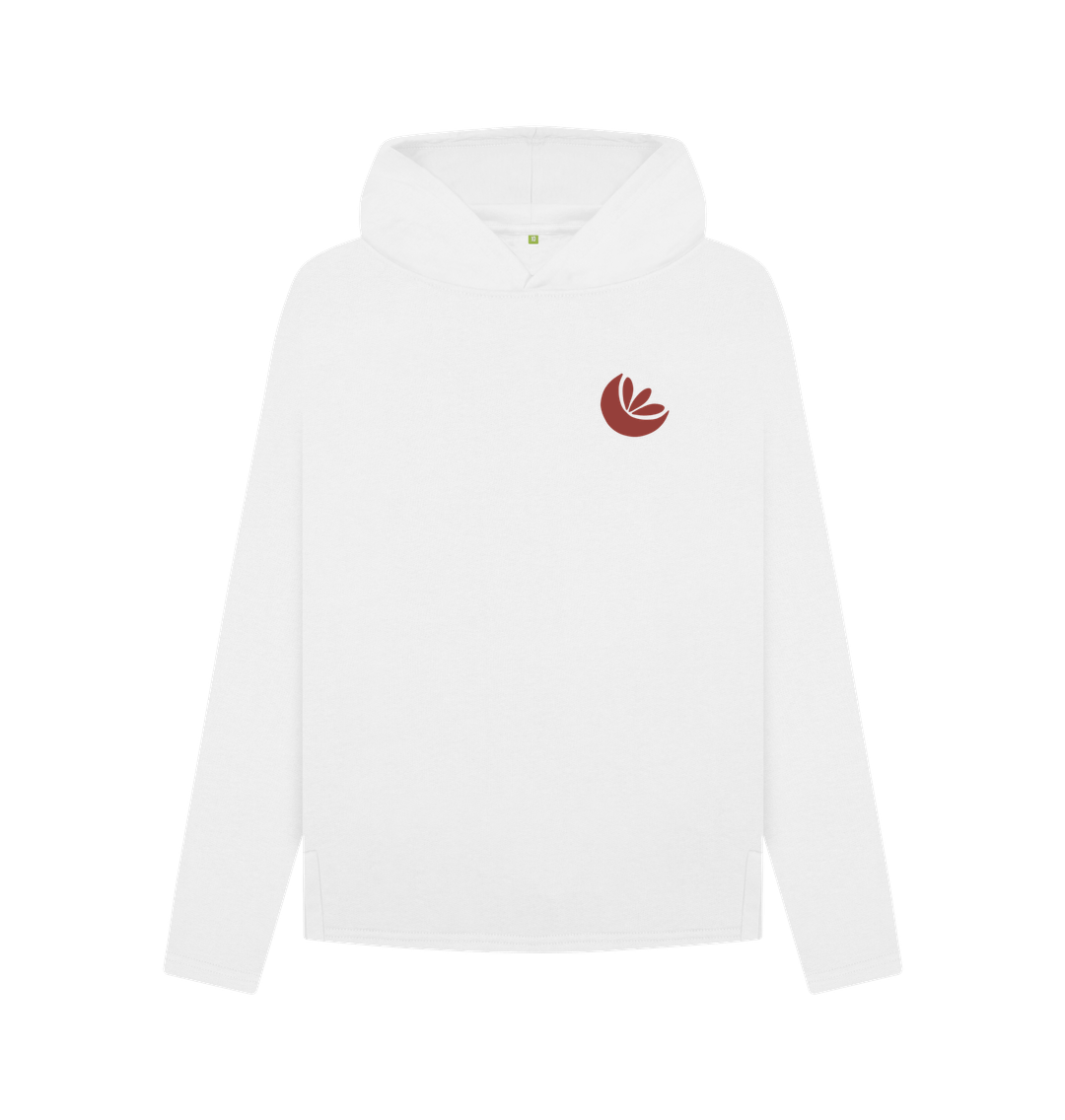 White Women's Camping In Nature Relaxed Fit Hoodie