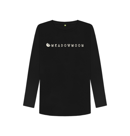 Black Women's Meadowmoon L\/S T-Shirt Light Logo