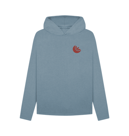 Stone Blue Women's Camping In Nature Relaxed Fit Hoodie