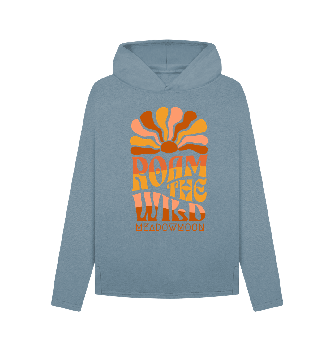 Stone Blue Women's Roam The Wild Relaxed Fit Hoodie