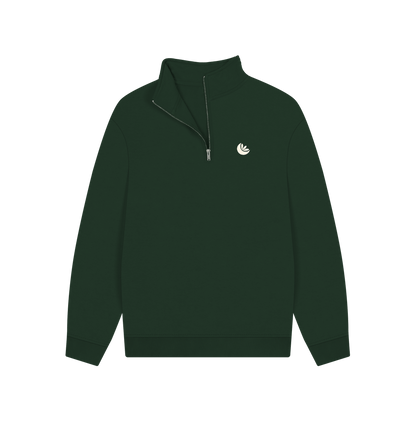 Evergreen Unisex Light Logo Quarter-zip Sweater