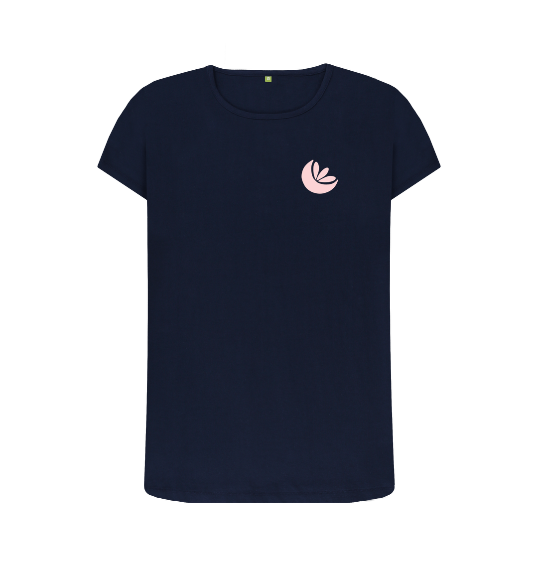 Navy Blue Women's Sunrise Crew Neck T-Shirt