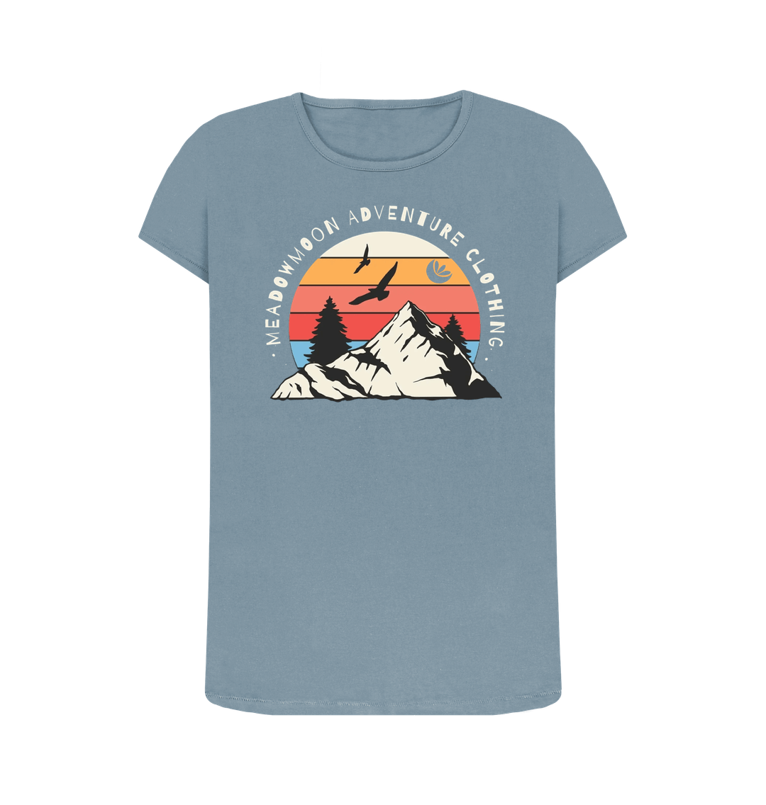 Stone Blue Women's Wilderness Adventure Crew Neck T-Shirt