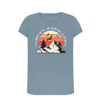 Stone Blue Women's Wilderness Adventure Crew Neck T-Shirt