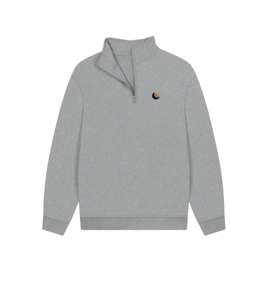 Athletic Grey Unisex Quarter-zip Sweater