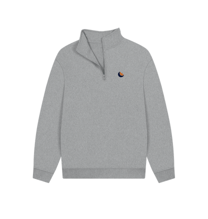 Athletic Grey Unisex Quarter-zip Sweater