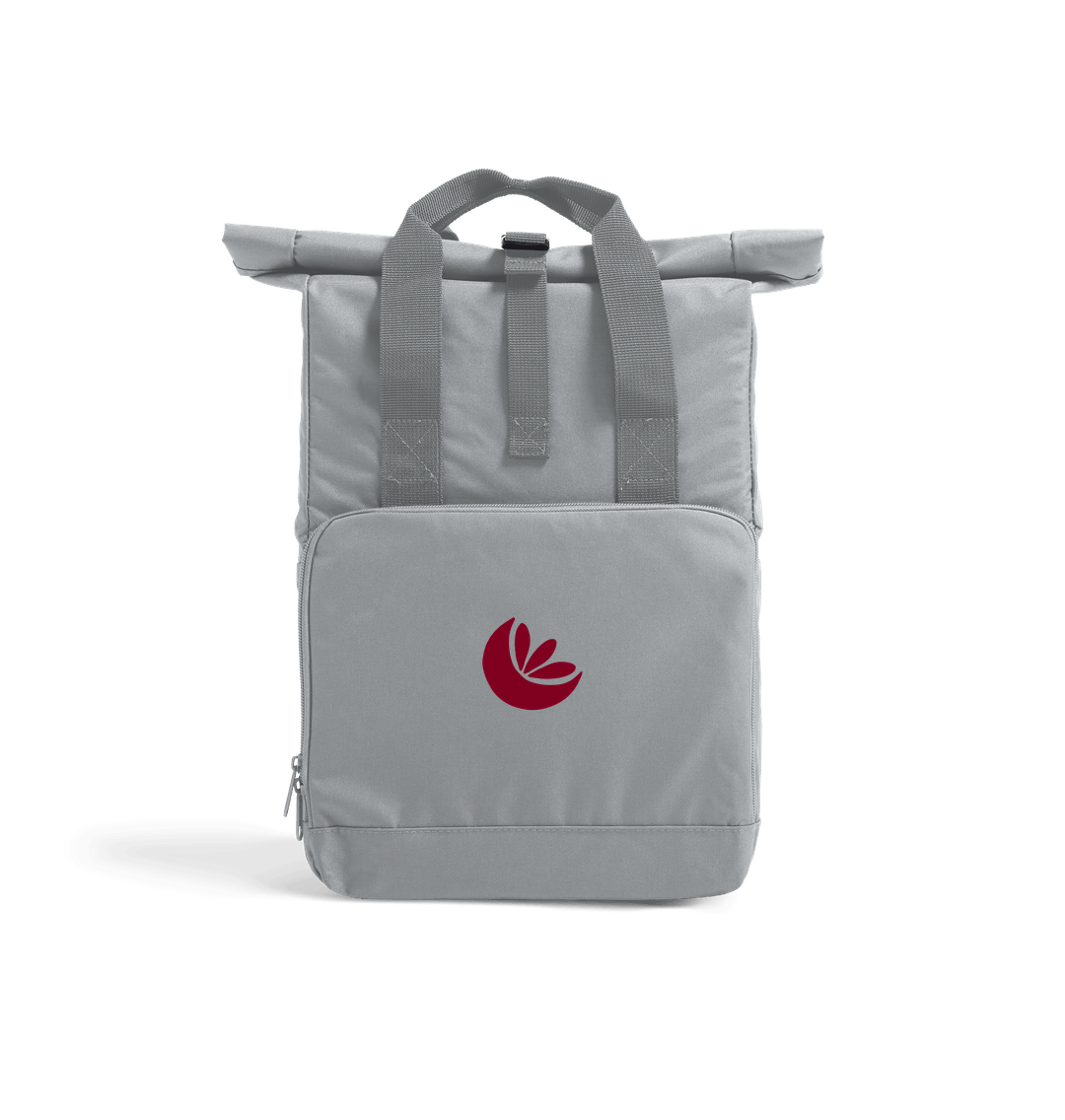 Light Grey Recycled 600D Roll-Top Backpack