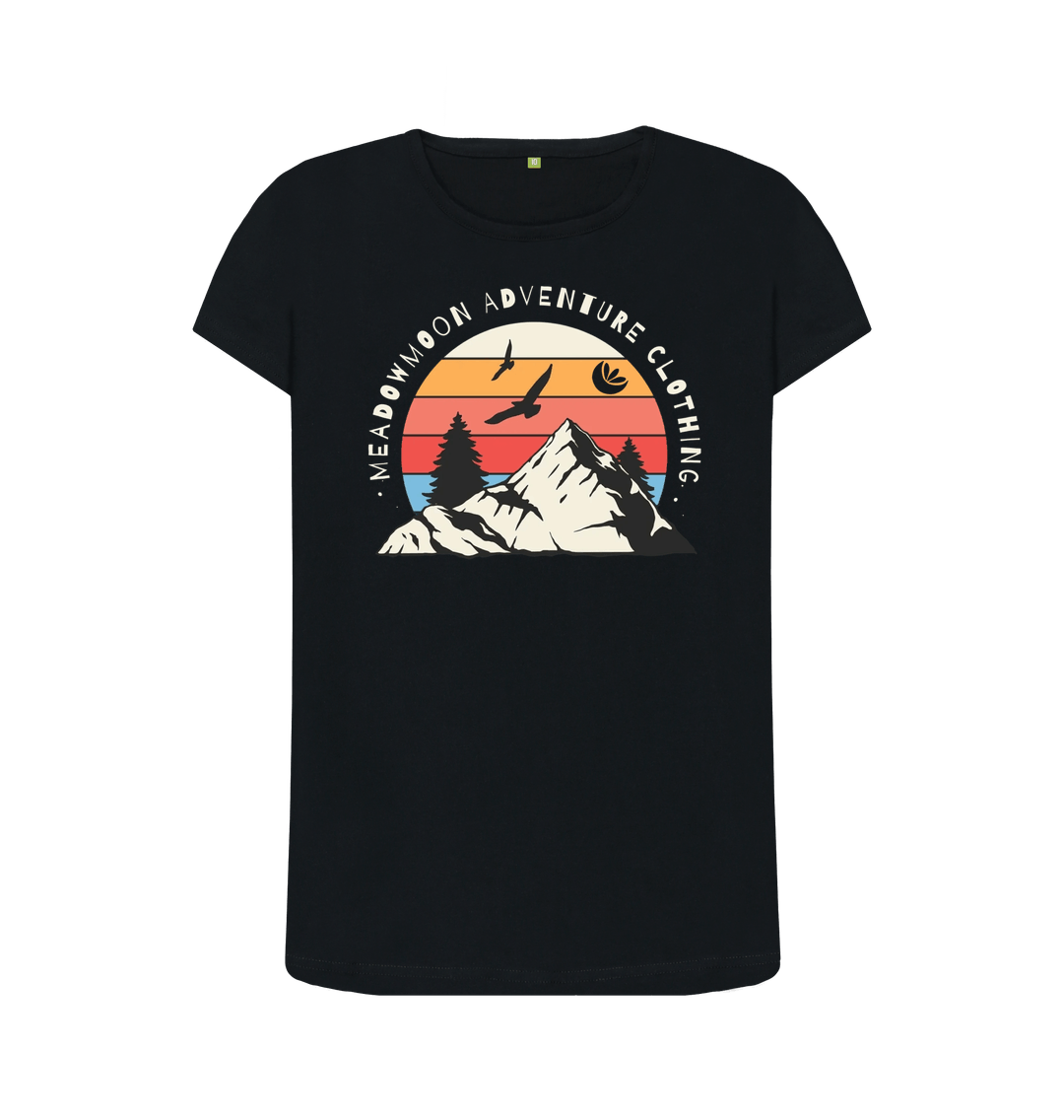 Black Women's Wilderness Adventure Crew Neck T-Shirt