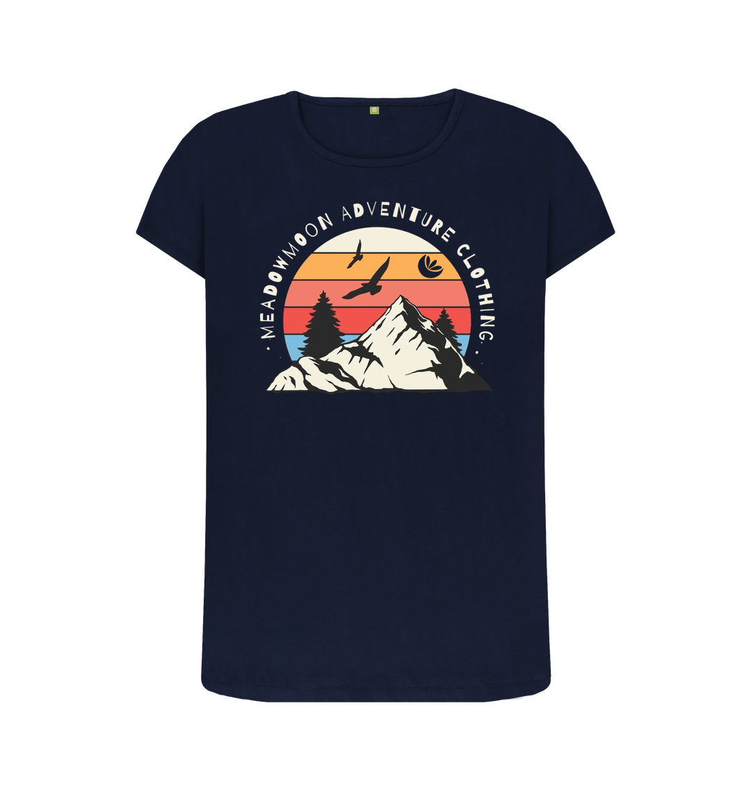 Navy Blue Women's Wilderness Adventure Crew Neck T-Shirt