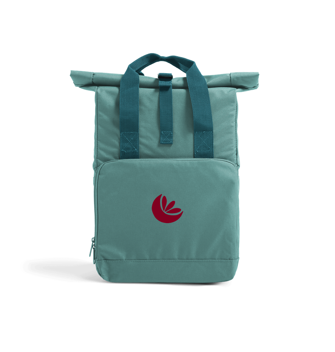 Sage Green Recycled 600D Roll-Top Backpack